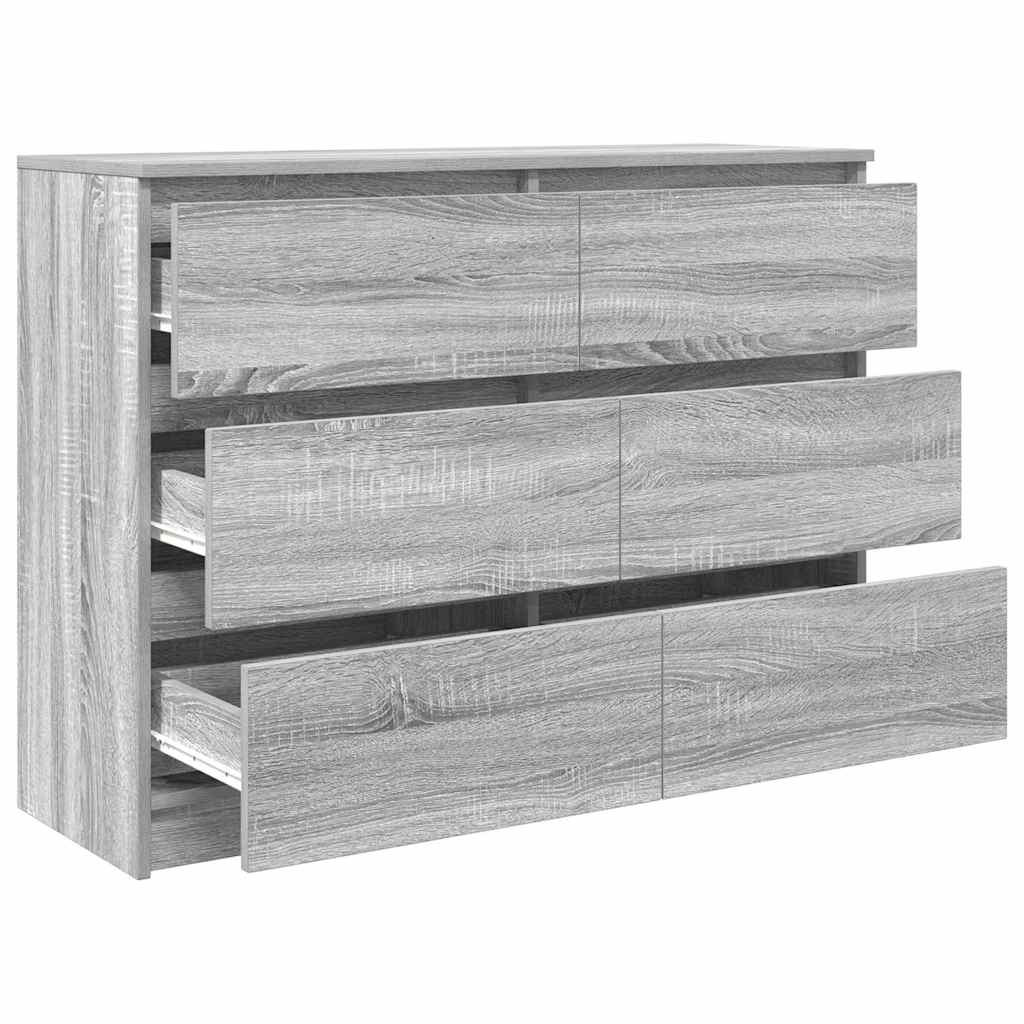 vidaXL Komoda, szary dąb sonoma, 100x35x76 cm, materiał drewnopochodny