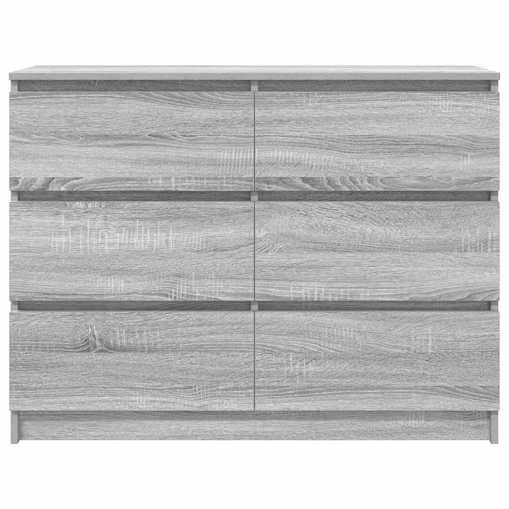 vidaXL Komoda, szary dąb sonoma, 100x35x76 cm, materiał drewnopochodny