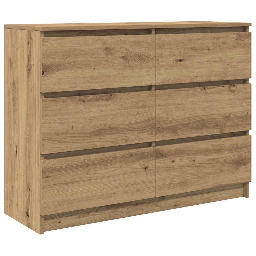 vidaXL Komoda Artisan Dąb 100x35x76 cm Drewno klejone