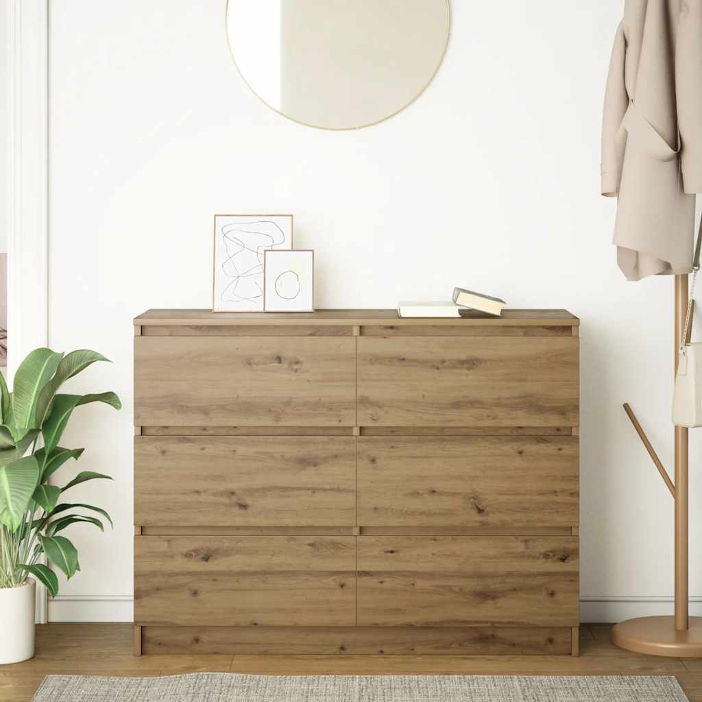 vidaXL Komoda Artisan Dąb 100x35x76 cm Drewno klejone