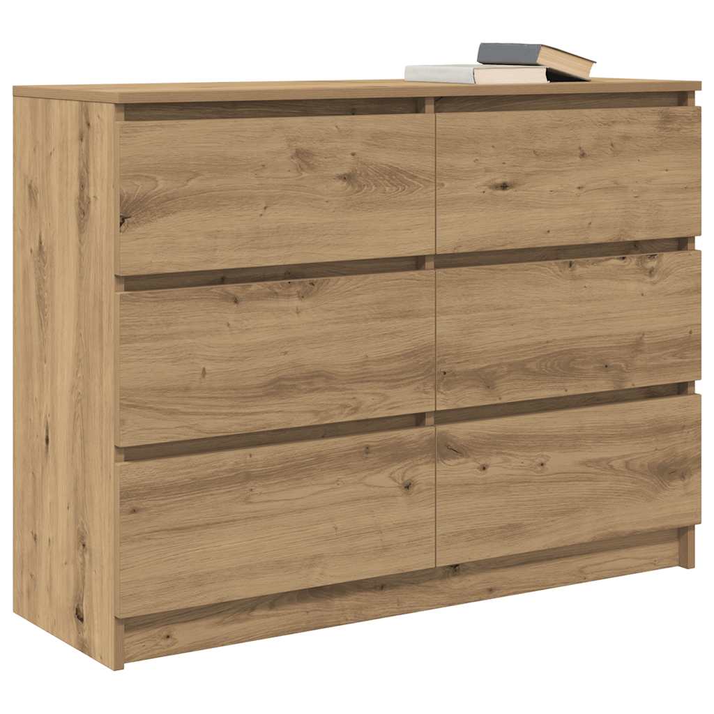vidaXL Komoda Artisan Dąb 100x35x76 cm Drewno klejone