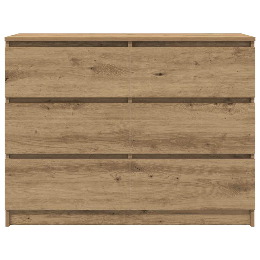 vidaXL Komoda Artisan Dąb 100x35x76 cm Drewno klejone