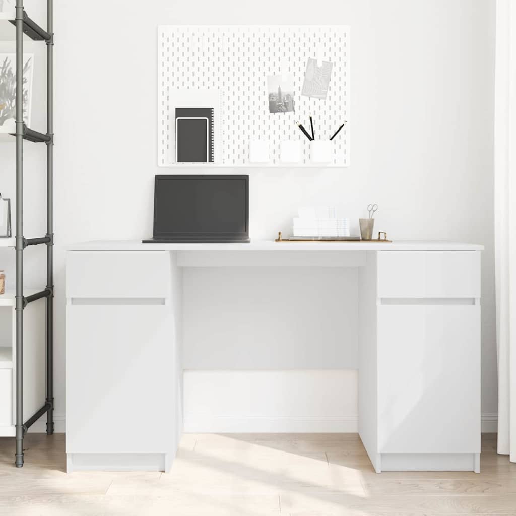 vidaXL Biurko z półką Biały 140 x 49 x 76 cm Materiał drewnopochodny