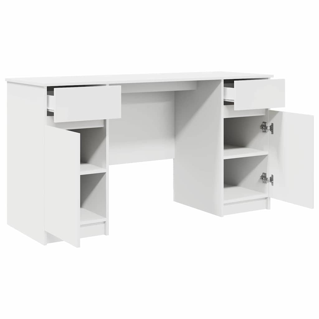 vidaXL Biurko z półką Biały 140 x 49 x 76 cm Materiał drewnopochodny