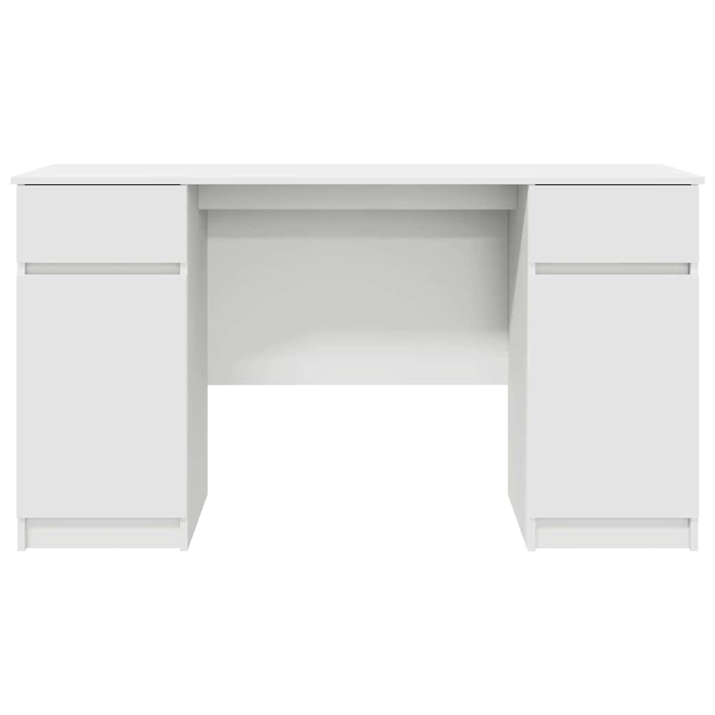 vidaXL Biurko z półką Biały 140 x 49 x 76 cm Materiał drewnopochodny