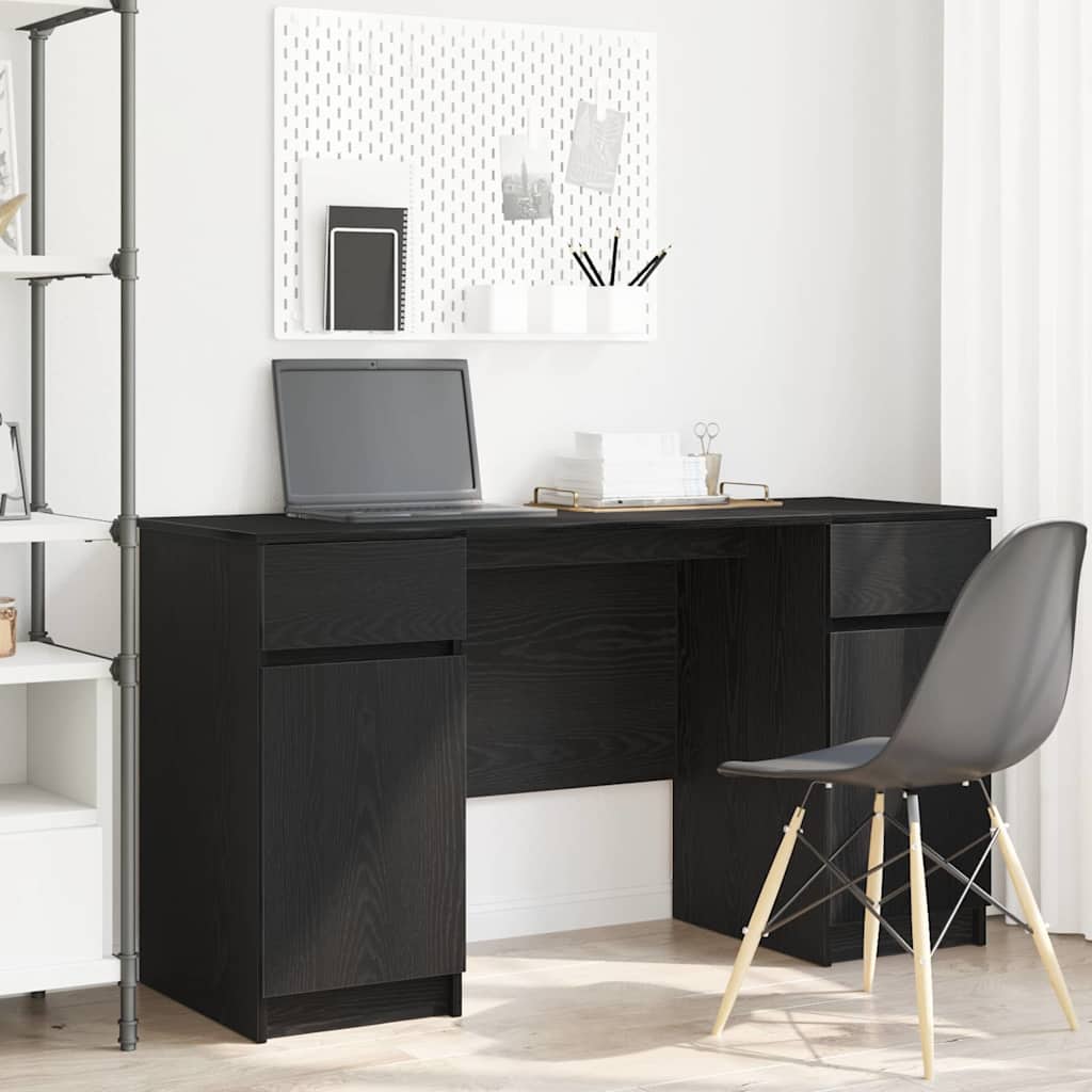 vidaXL Biurko Czarny dąb 140 x 49 x 76 cm Materiał drewnopochodny