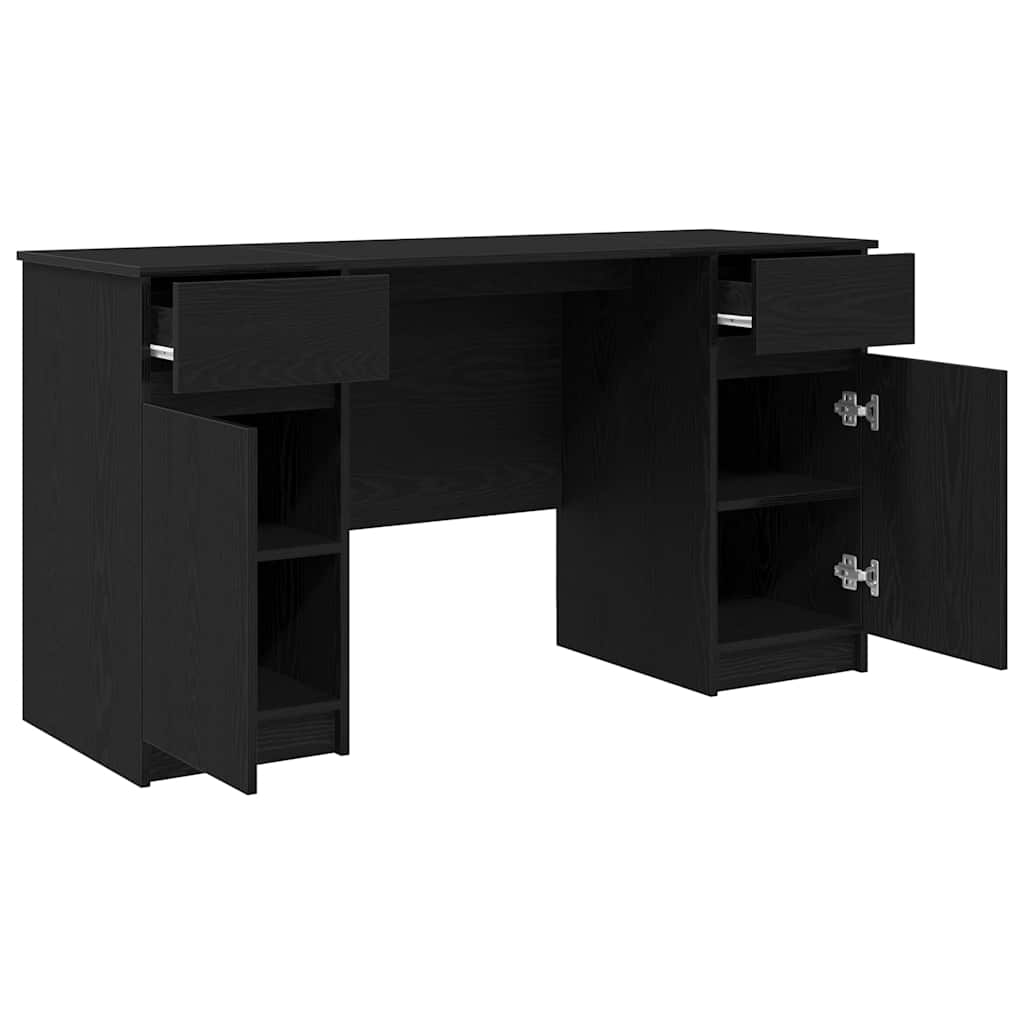 vidaXL Biurko Czarny dąb 140 x 49 x 76 cm Materiał drewnopochodny