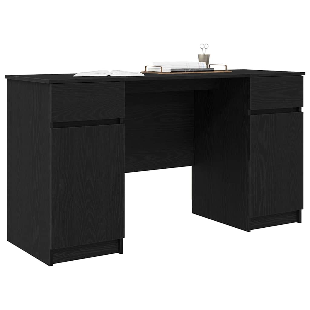 vidaXL Biurko Czarny dąb 140 x 49 x 76 cm Materiał drewnopochodny