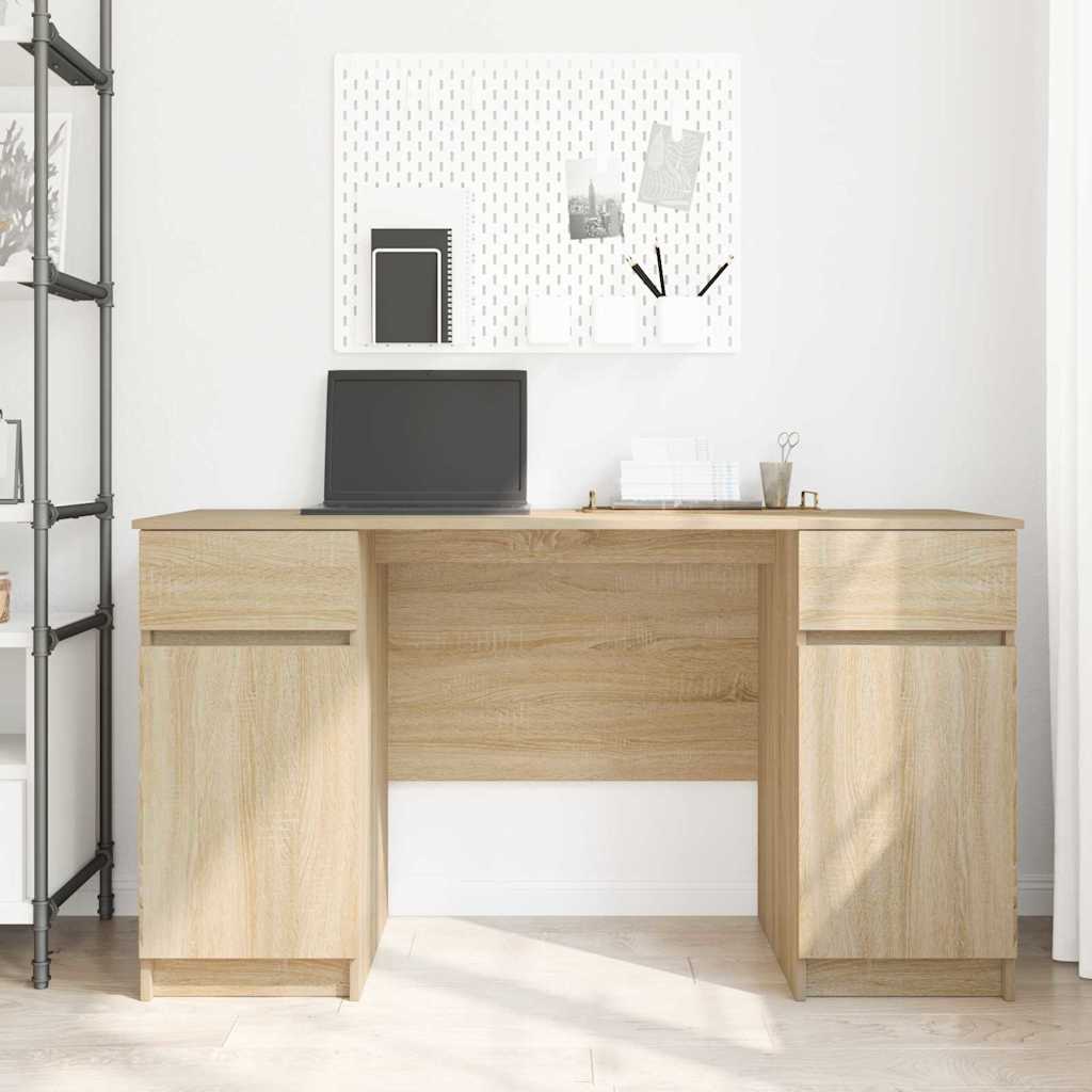 vidaXL Biurko dąb sonoma 140 x 49 x 76 cm Materiał drewnopochodny