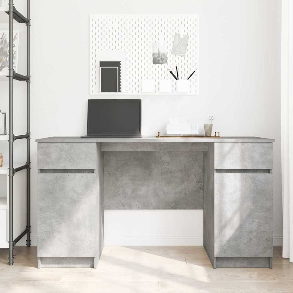 vidaXL Biurko Betonowy szary 140 x 49 x 76 cm Materiał drewnopochodny