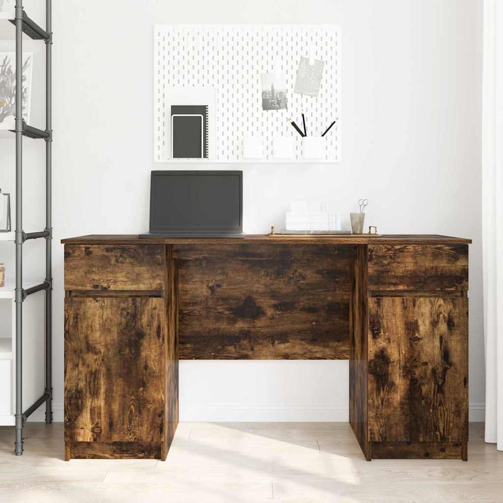 vidaXL Biurko Wędzony dąb 140 x 49 x 76 cm Materiał drewnopochodny