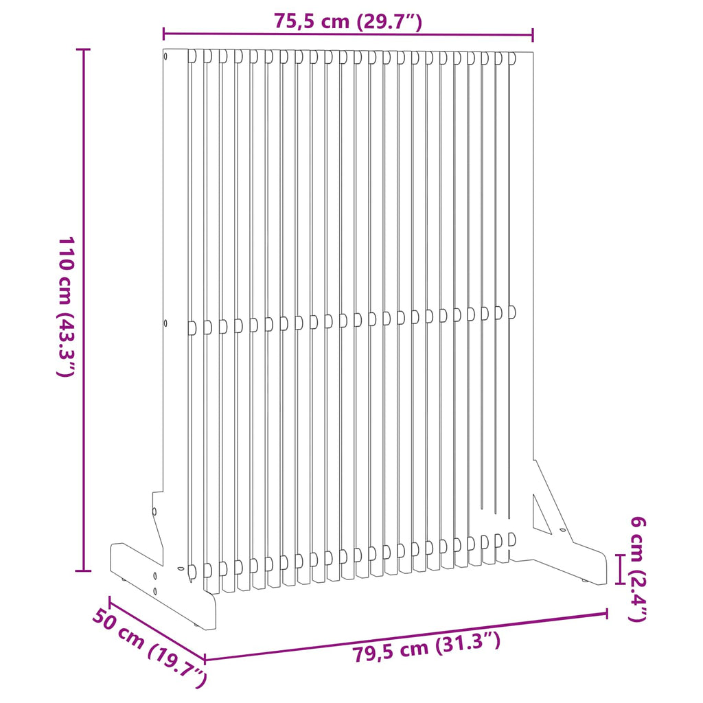 vidaXL Ekran prywatności Brązowy 79,5 x 50 x 110 cm Lite Drewno Akacji