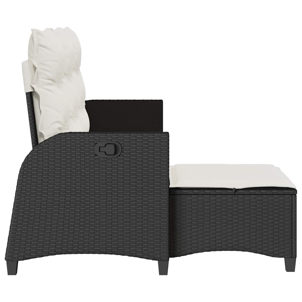 vidaXL Rozkładana Sofa Ogrodowa z Poduszkami L-kształtna Czarna