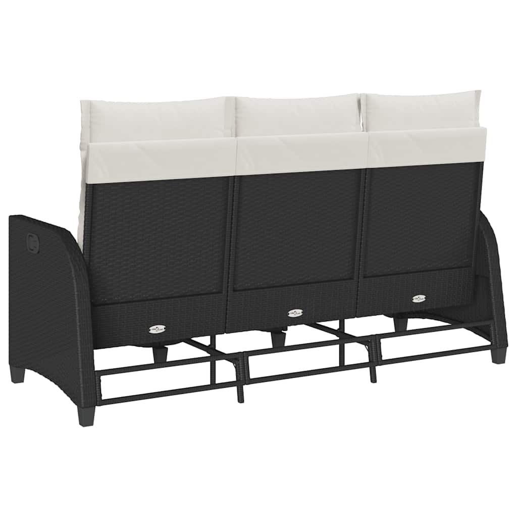 vidaXL Rozkładana Sofa Ogrodowa z Poduszkami L-kształtna Czarna