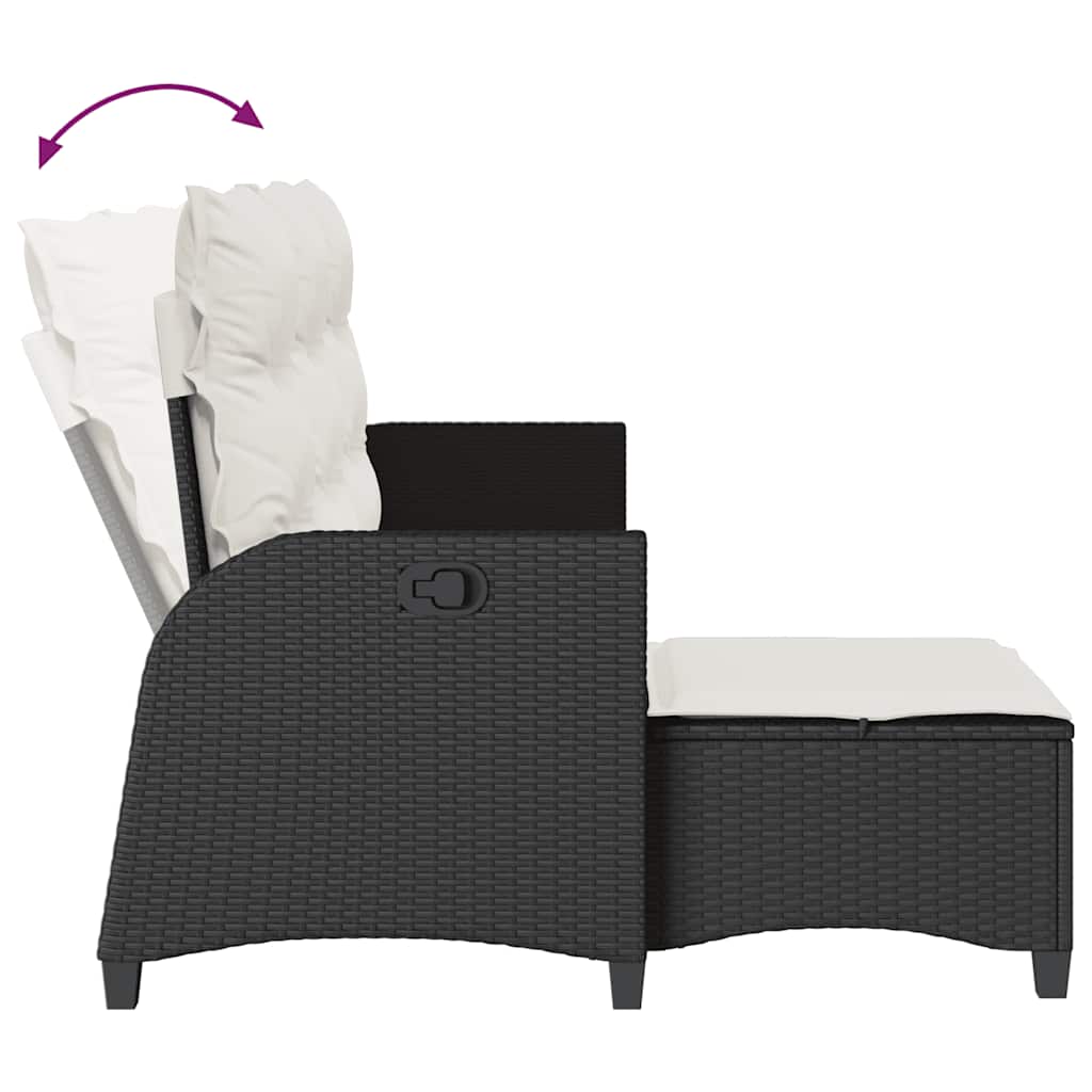vidaXL Rozkładana Sofa Ogrodowa z Poduszkami L-kształtna Czarna