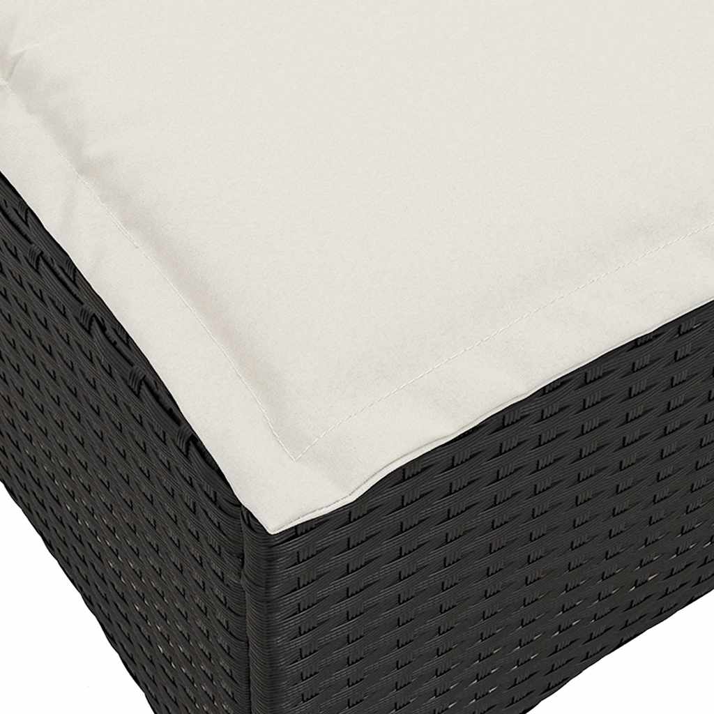 vidaXL Rozkładana Sofa Ogrodowa z Poduszkami L-kształtna Czarna