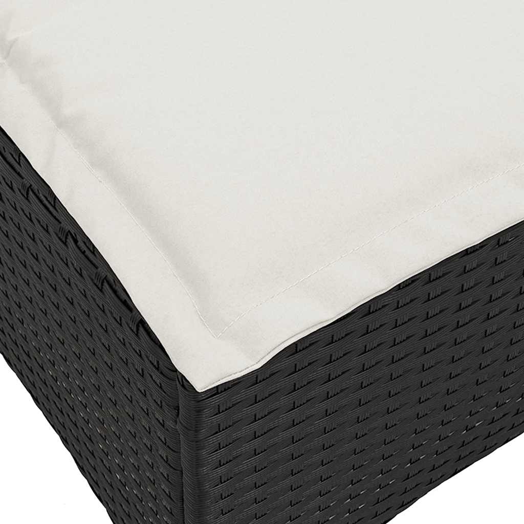 vidaXL Rozkładana Sofa Ogrodowa z Poduszkami L-kształtna Czarna