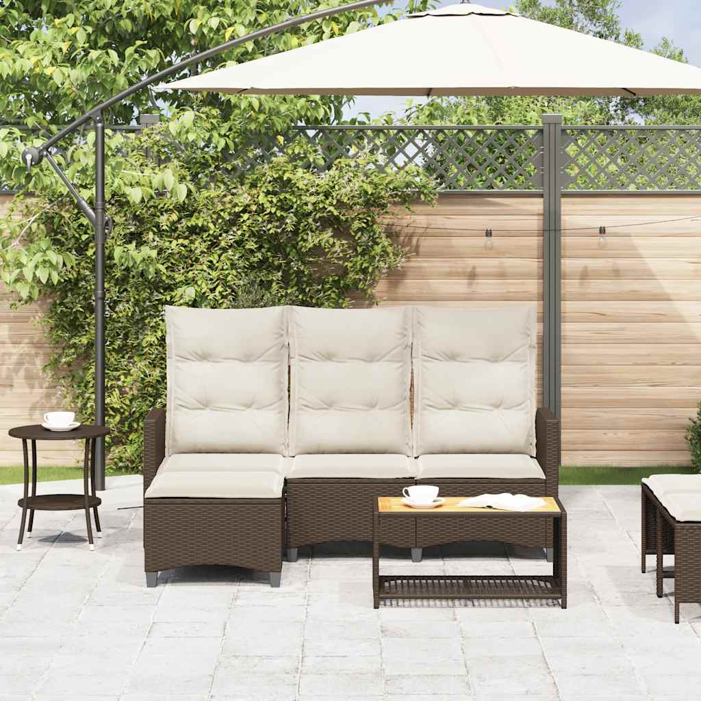 vidaXL Rozkładana Sofa Ogrodowa z Poduszkami w Kształcie Litery L