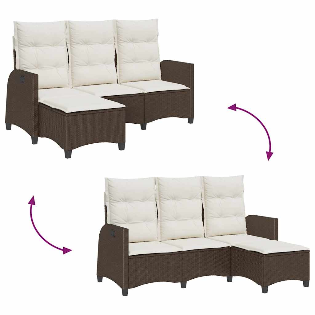 vidaXL Rozkładana Sofa Ogrodowa z Poduszkami w Kształcie Litery L