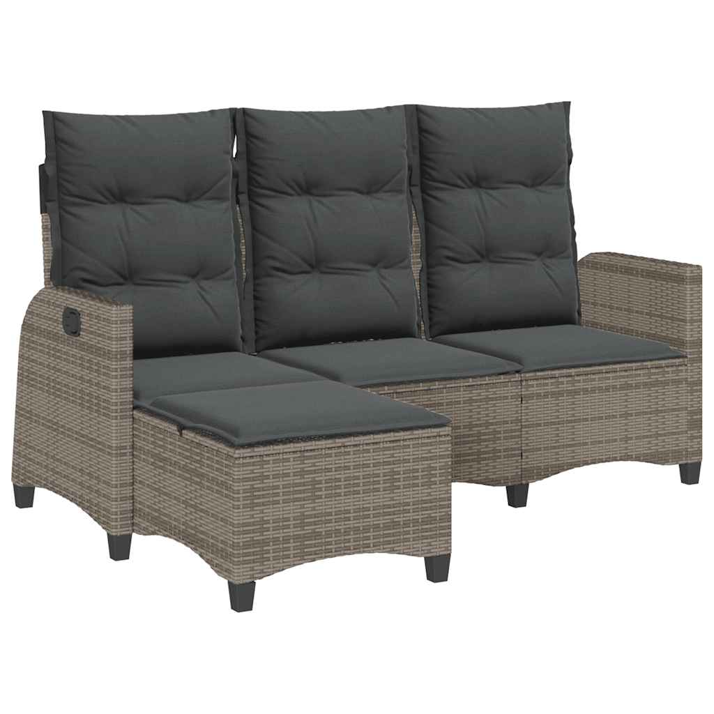 vidaXL Rozkładana Sofa Ogrodowa z Poduszkami L-kształtna Szara