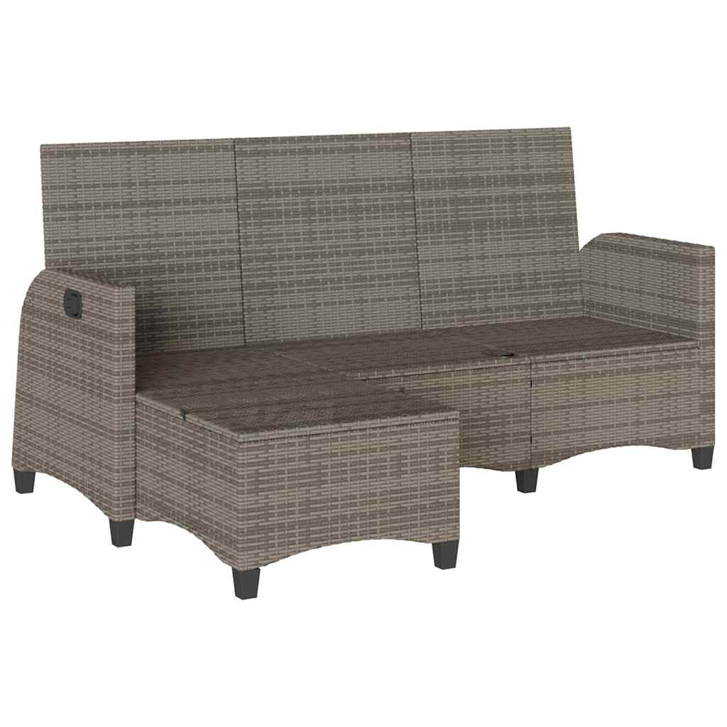 vidaXL Rozkładana Sofa Ogrodowa z Poduszkami L-kształtna Szara