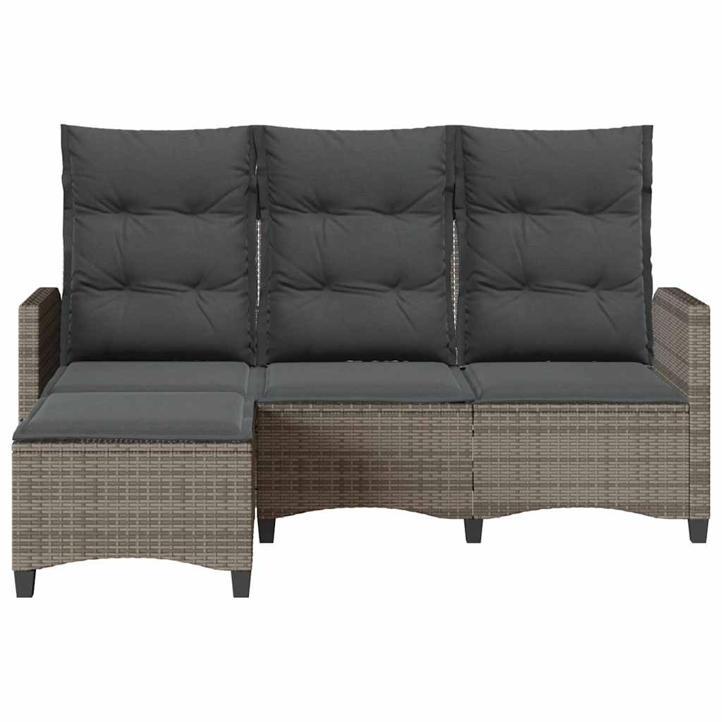 vidaXL Rozkładana Sofa Ogrodowa z Poduszkami L-kształtna Szara