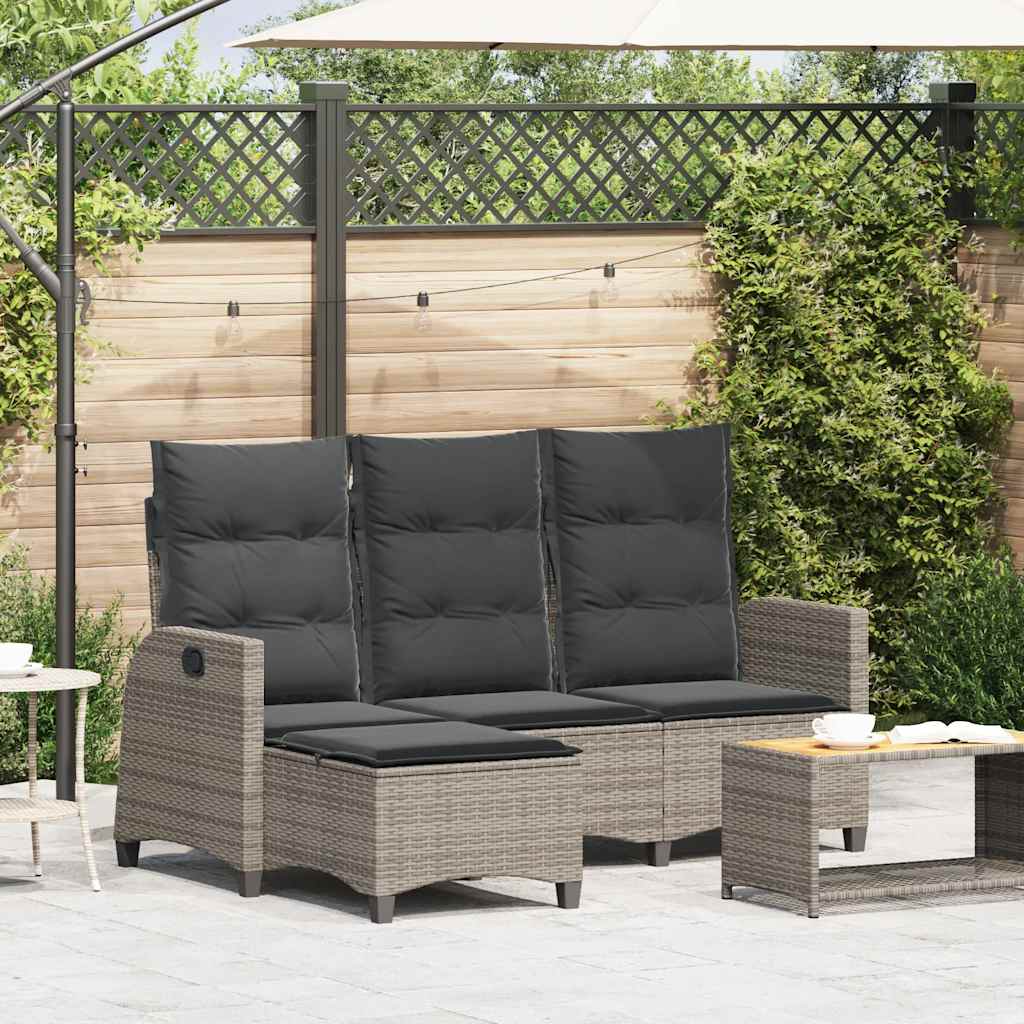 vidaXL Rozkładana Sofa Ogrodowa z Poduszkami L-kształtna Szara