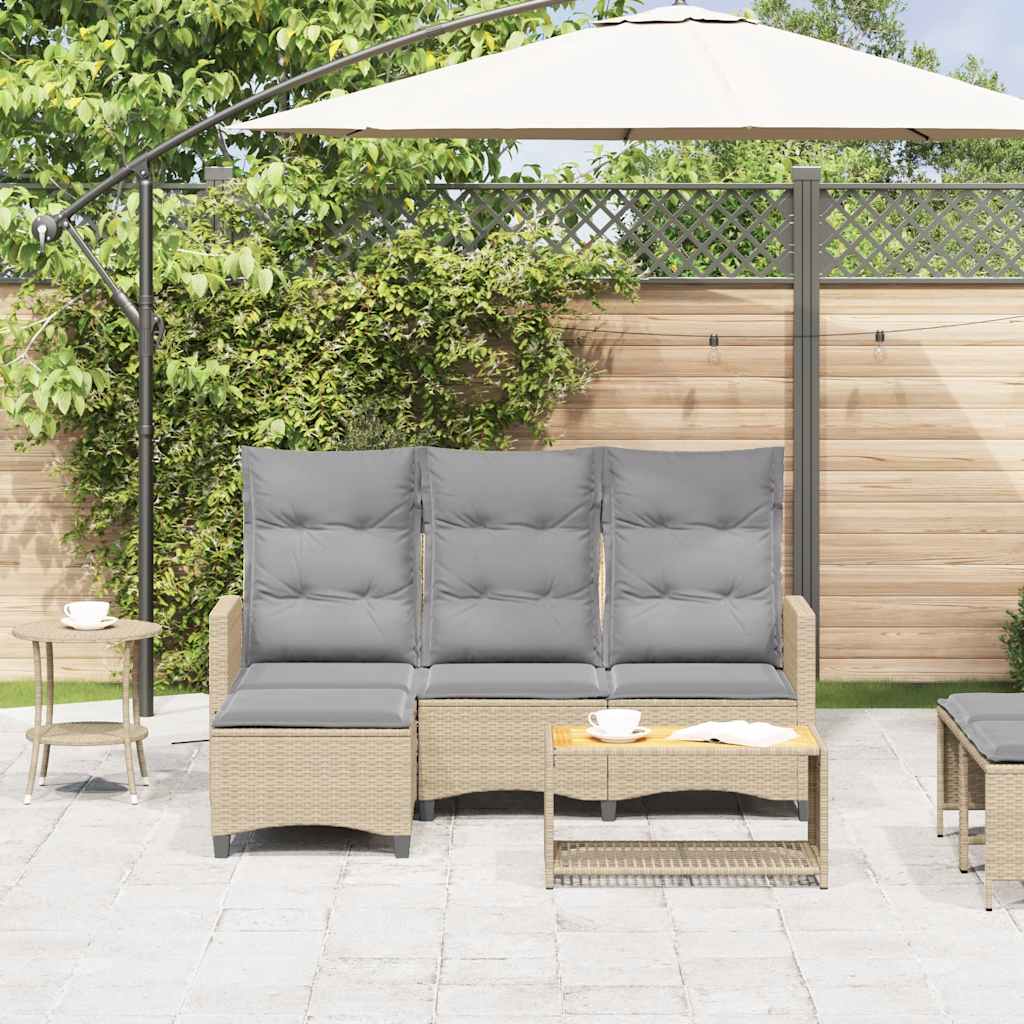 vidaXL Rozkładana Sofa Ogrodowa z Poduszkami w Kształcie Litery L