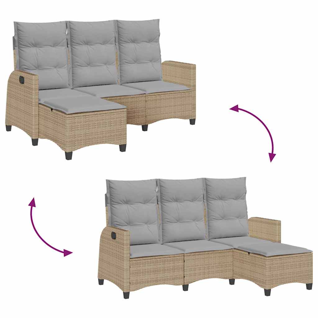 vidaXL Rozkładana Sofa Ogrodowa z Poduszkami w Kształcie Litery L