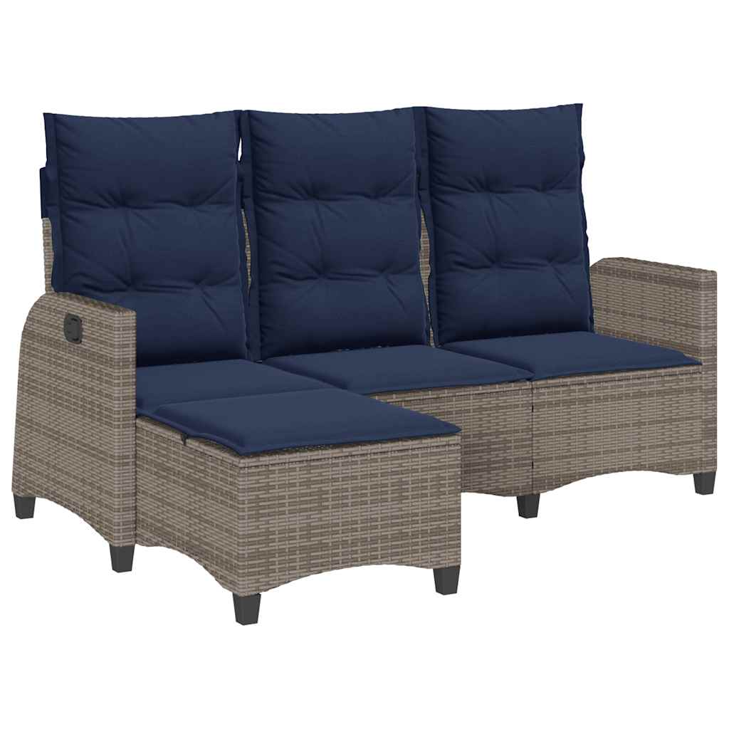 vidaXL Rozkładana Sofa Ogrodowa z Poduszkami L-kształtna Szara