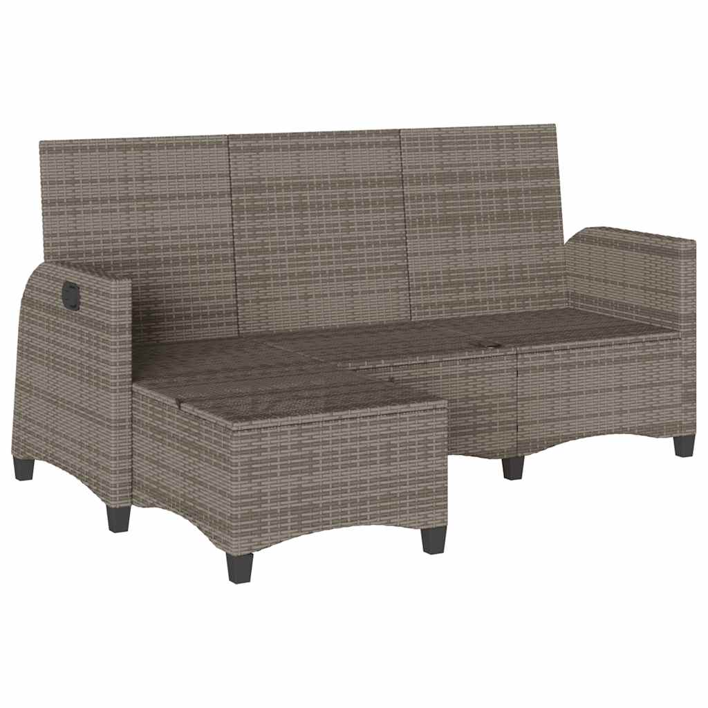 vidaXL Rozkładana Sofa Ogrodowa z Poduszkami L-kształtna Szara