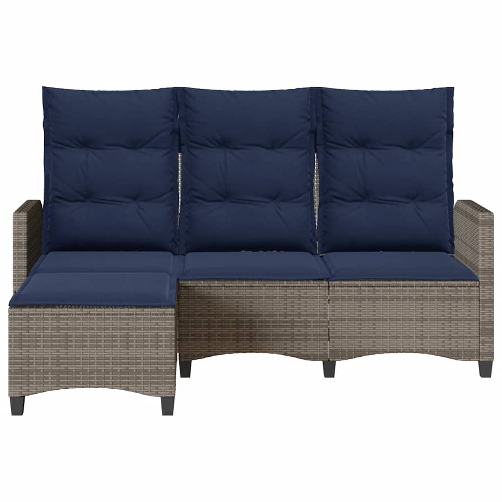 vidaXL Rozkładana Sofa Ogrodowa z Poduszkami L-kształtna Szara