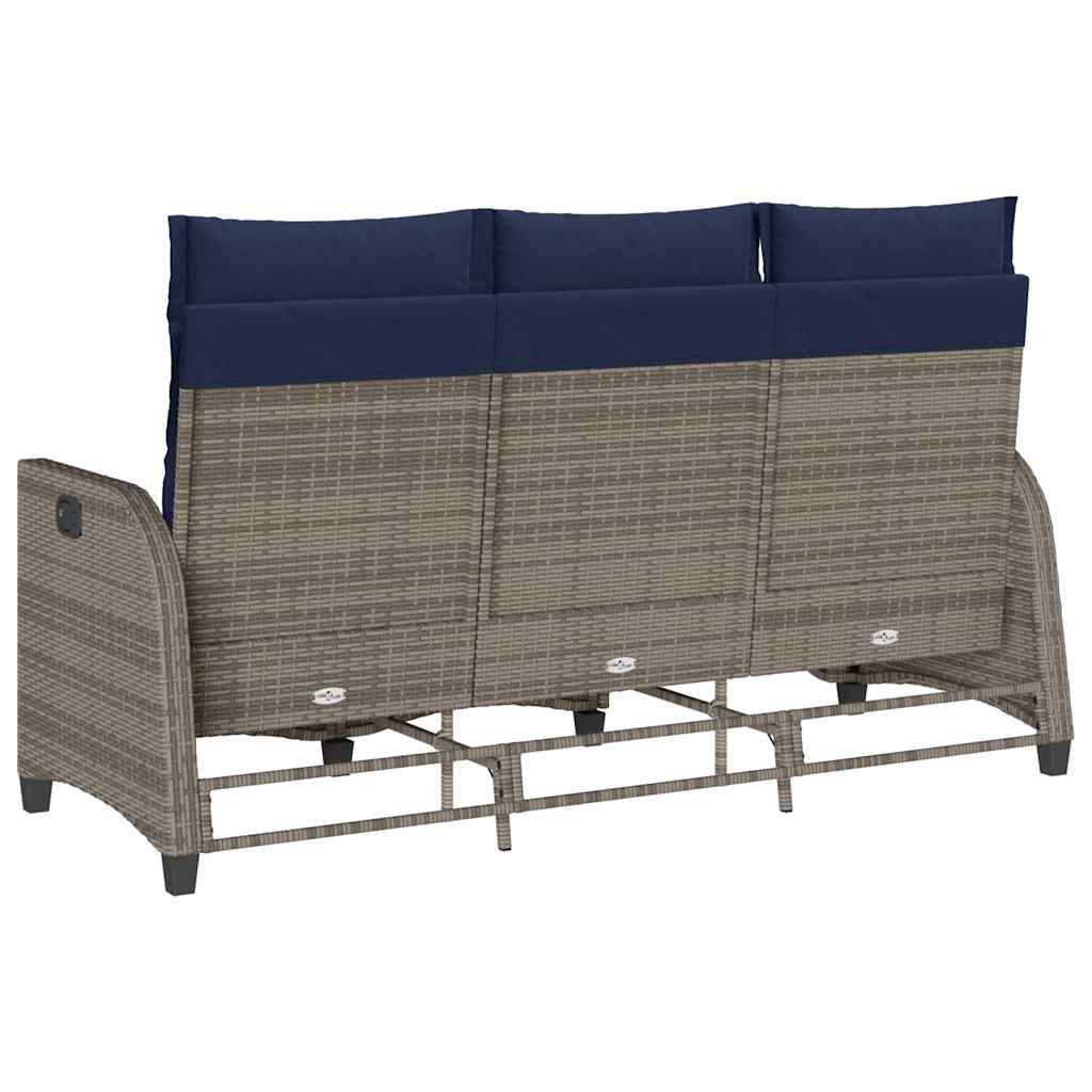 vidaXL Rozkładana Sofa Ogrodowa z Poduszkami L-kształtna Szara