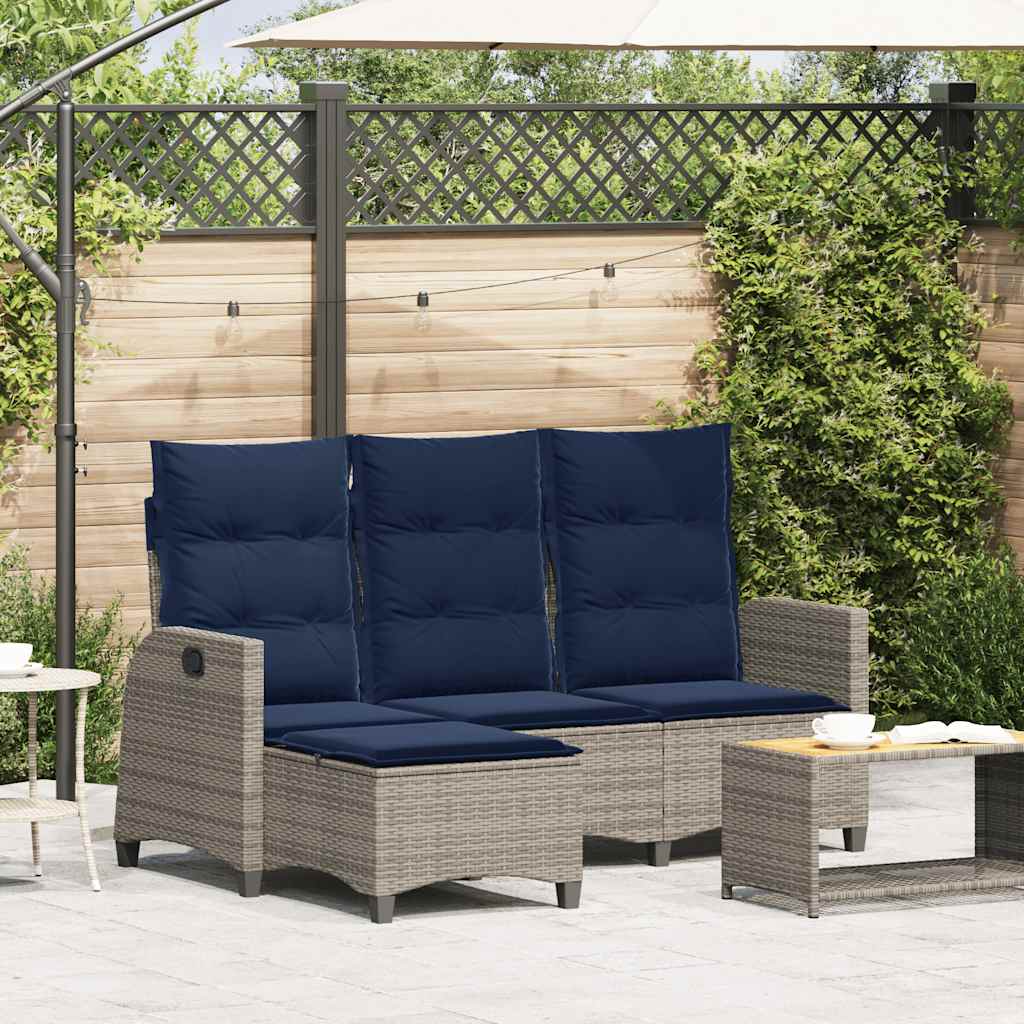 vidaXL Rozkładana Sofa Ogrodowa z Poduszkami L-kształtna Szara