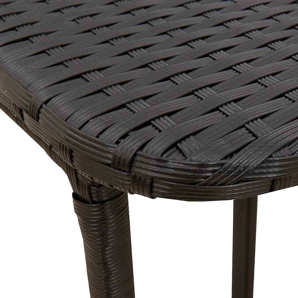 vidaXL Składany stół ogrodowy czarny 90x51x75 cm polirattan