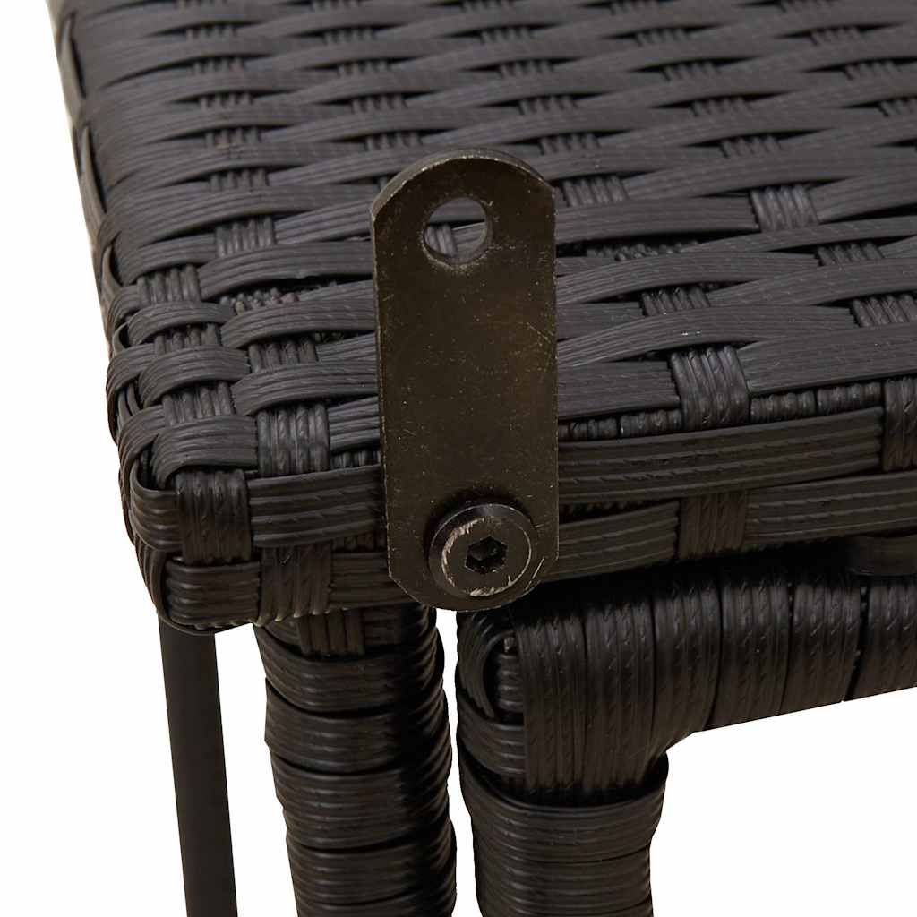 vidaXL Składany stół ogrodowy czarny 90x51x75 cm polirattan