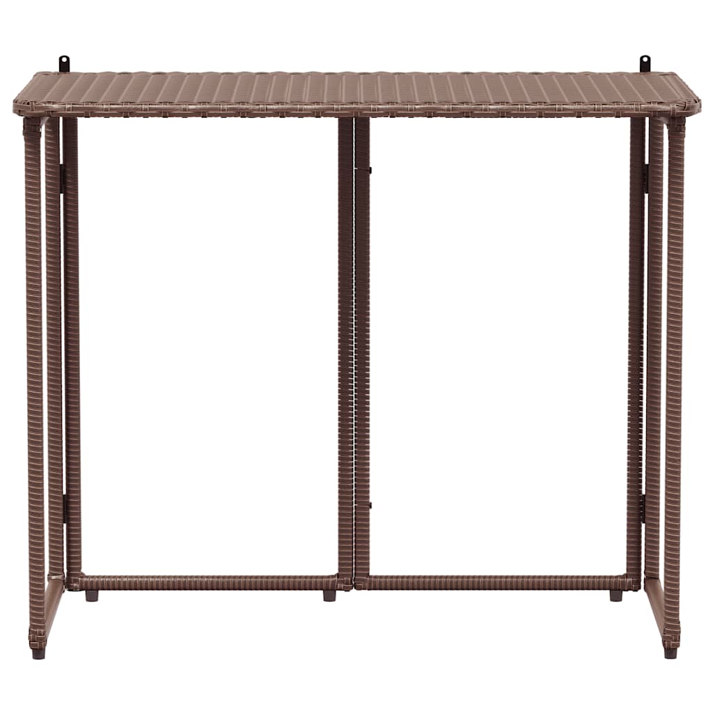 vidaXL Składany stół ogrodowy Brązowy 90x51x75 cm Polirattan