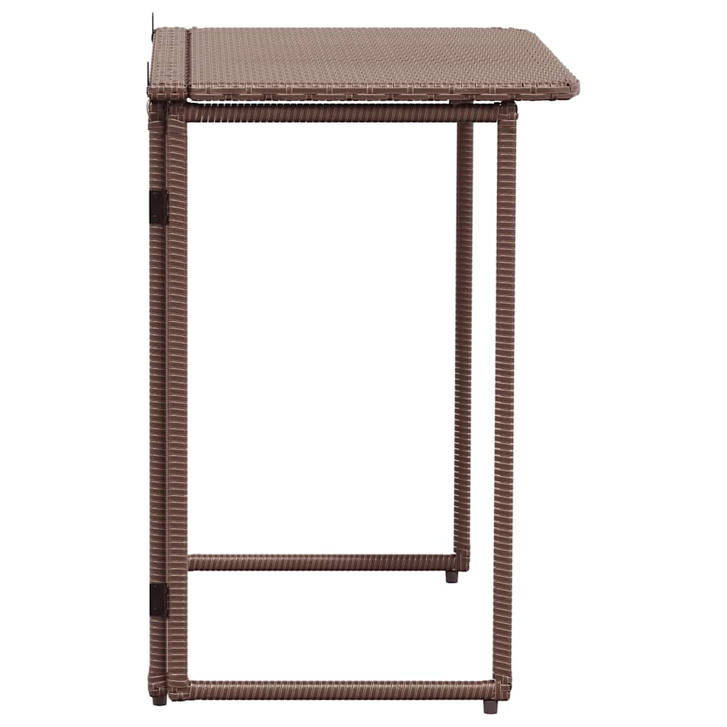vidaXL Składany stół ogrodowy Brązowy 90x51x75 cm Polirattan