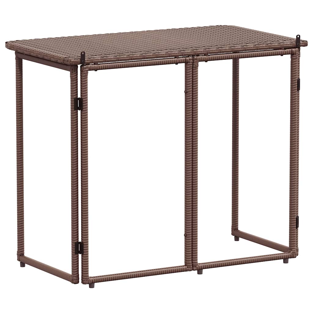 vidaXL Składany stół ogrodowy Brązowy 90x51x75 cm Polirattan