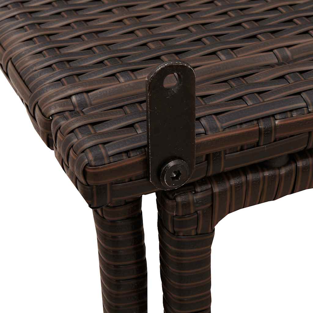 vidaXL Składany stół ogrodowy Brązowy 90x51x75 cm Polirattan