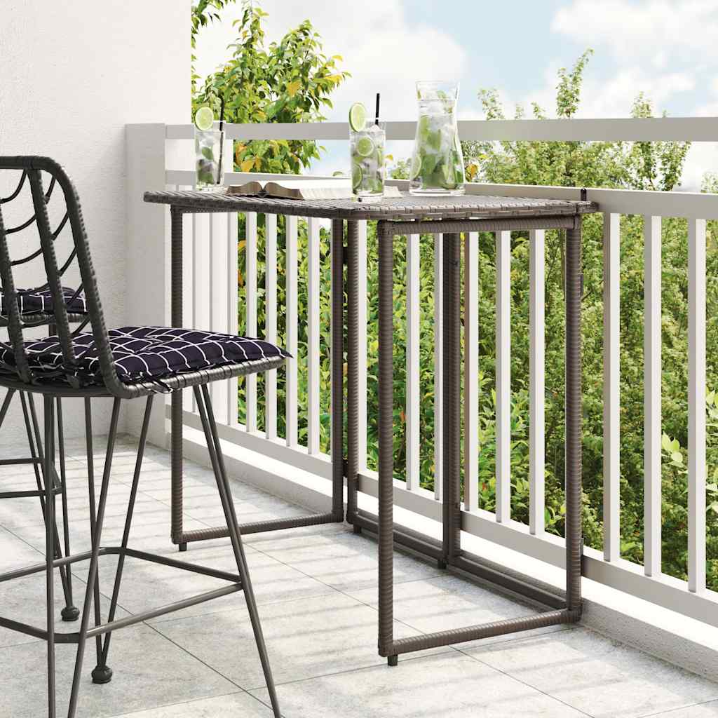 vidaXL Składany stół ogrodowy Brązowy 90x51x75 cm Polirattan