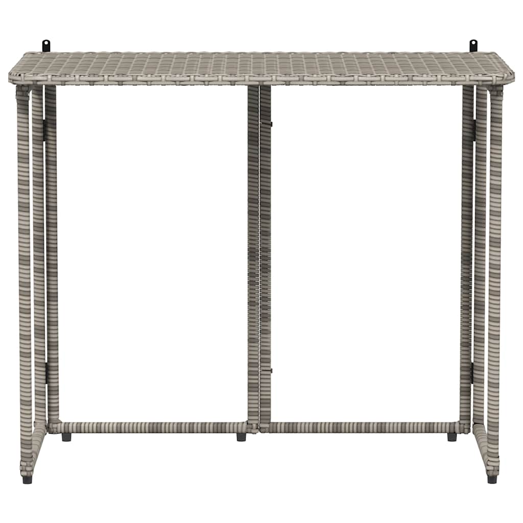 vidaXL Składany stół ogrodowy szary 90x51x75 cm polirattan