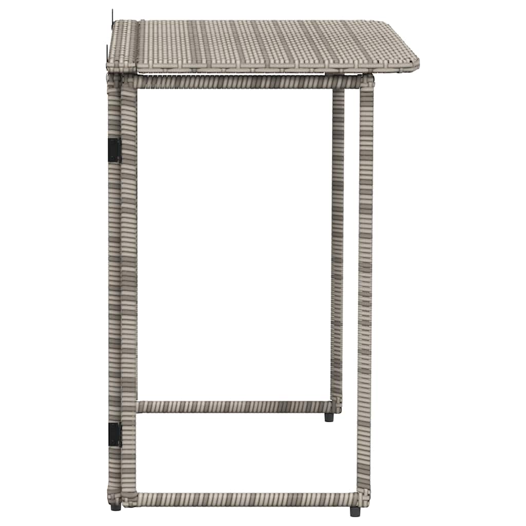vidaXL Składany stół ogrodowy szary 90x51x75 cm polirattan