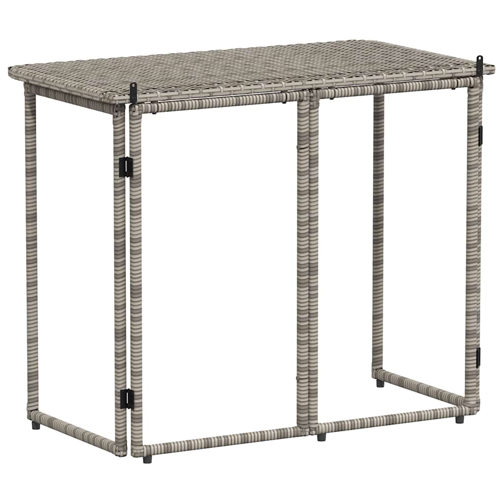 vidaXL Składany stół ogrodowy szary 90x51x75 cm polirattan