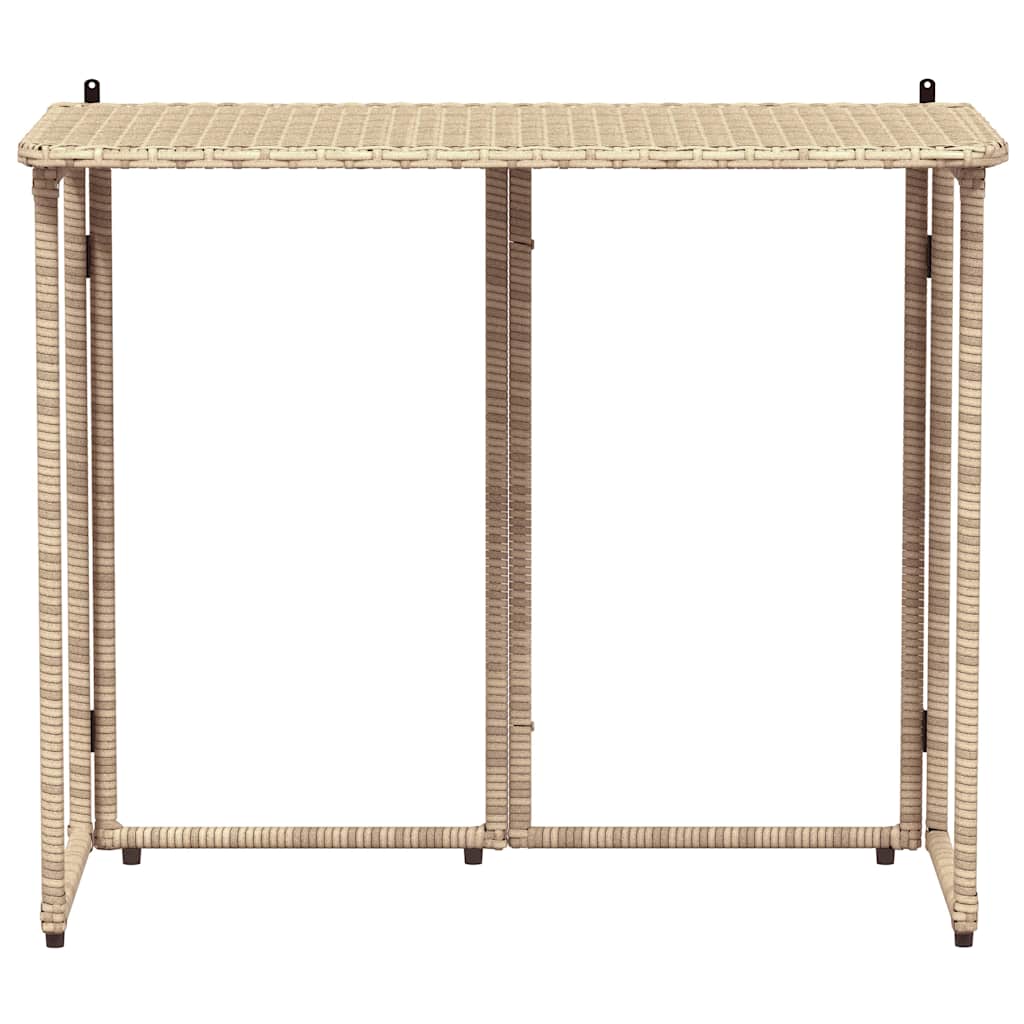 vidaXL Składany stół ogrodowy beżowy 90x51x75 cm polirattan