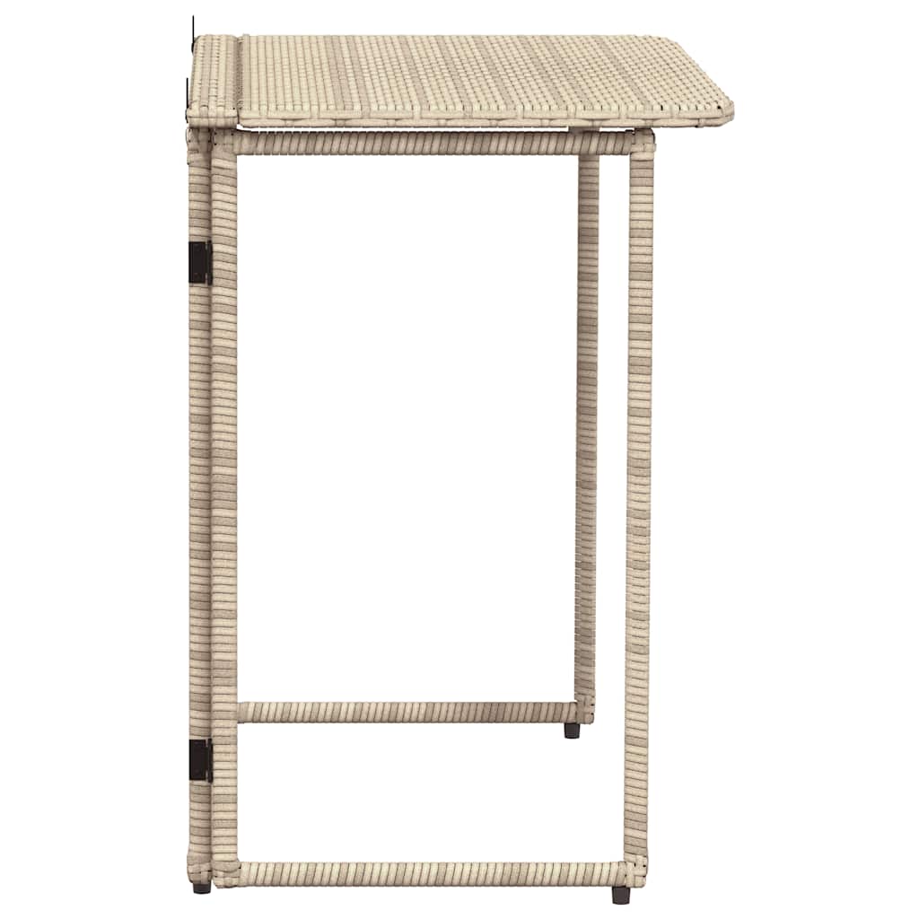 vidaXL Składany stół ogrodowy beżowy 90x51x75 cm polirattan