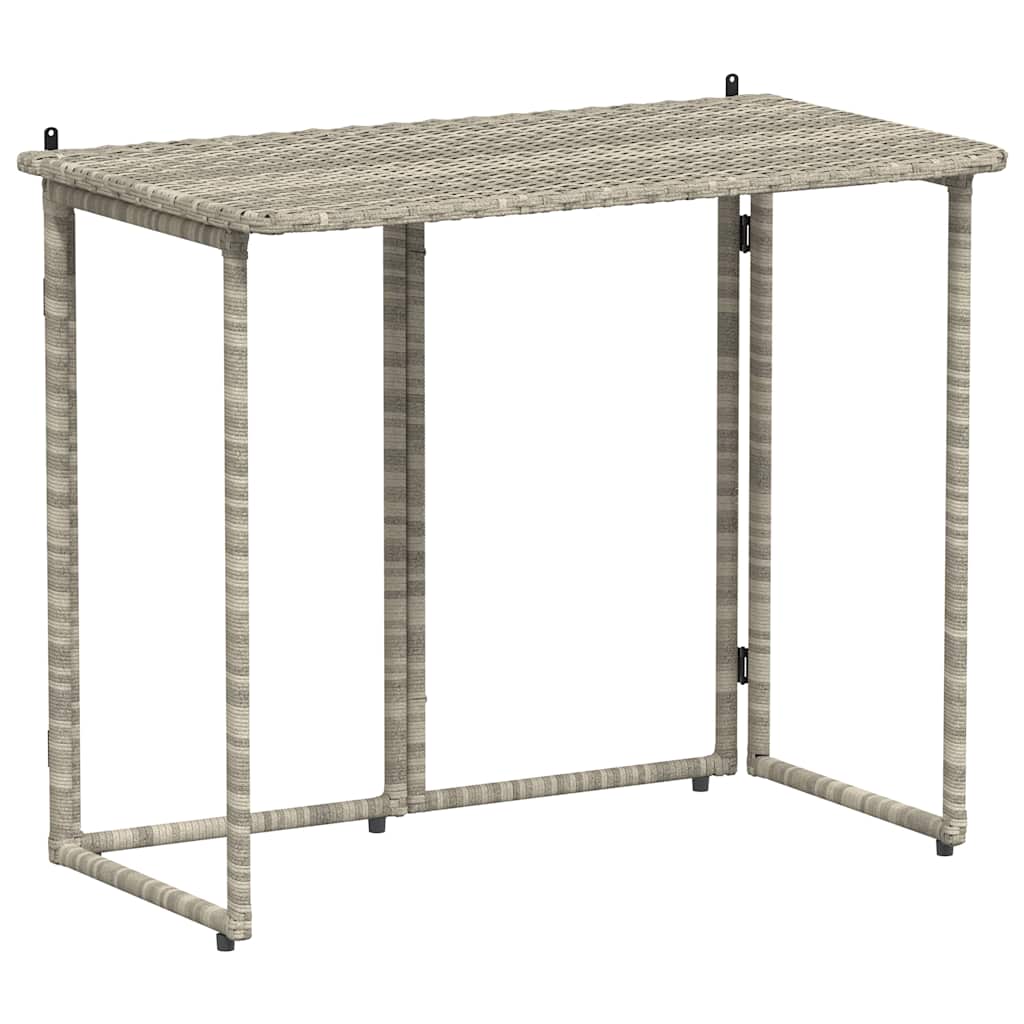 vidaXL Składany stół ogrodowy Jasnoszary 90x51x75 cm Polirattan