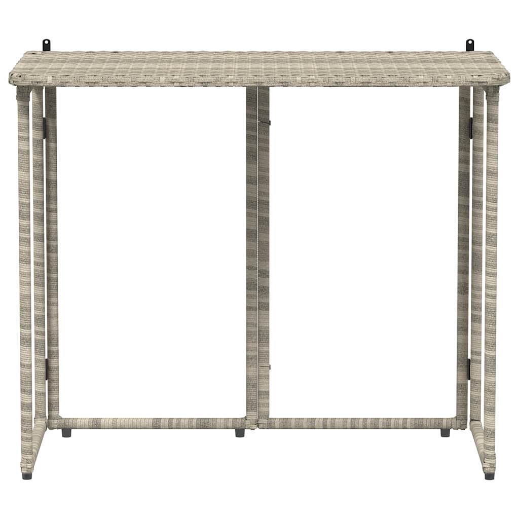 vidaXL Składany stół ogrodowy Jasnoszary 90x51x75 cm Polirattan