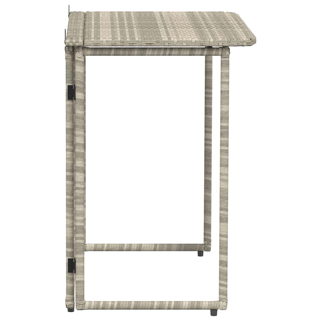 vidaXL Składany stół ogrodowy Jasnoszary 90x51x75 cm Polirattan