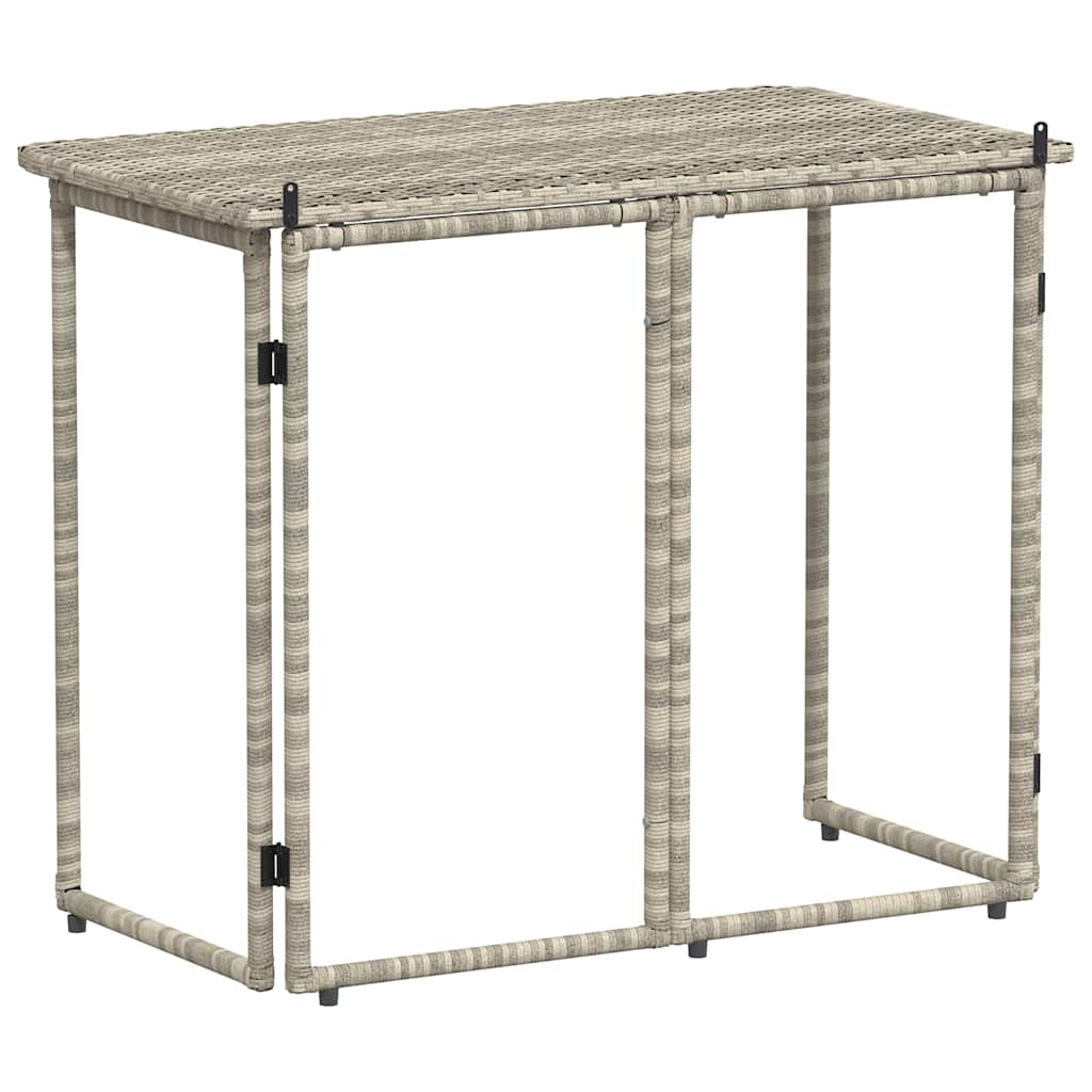 vidaXL Składany stół ogrodowy Jasnoszary 90x51x75 cm Polirattan